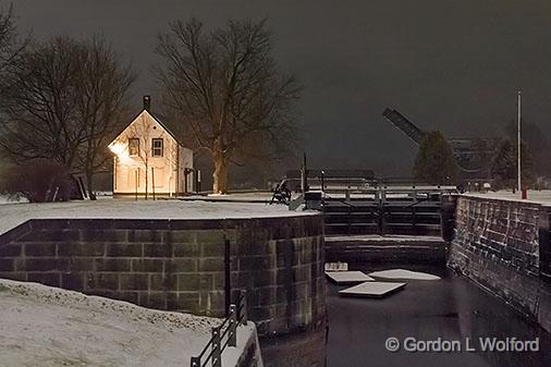 Detached Lock At Night_31860-2.jpg - Photographed along the Rideau Canal Waterway at Smiths Falls, Ontario, Canada.